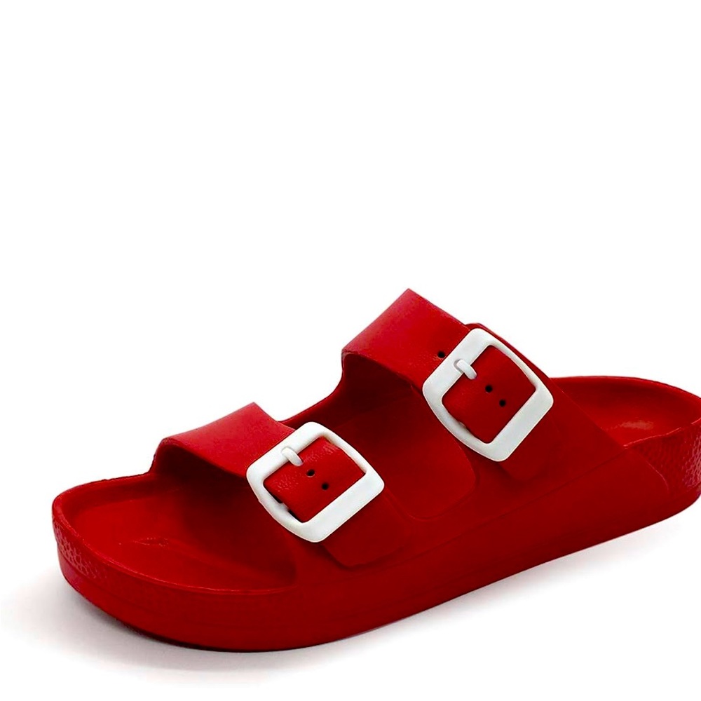Red rubber sandals